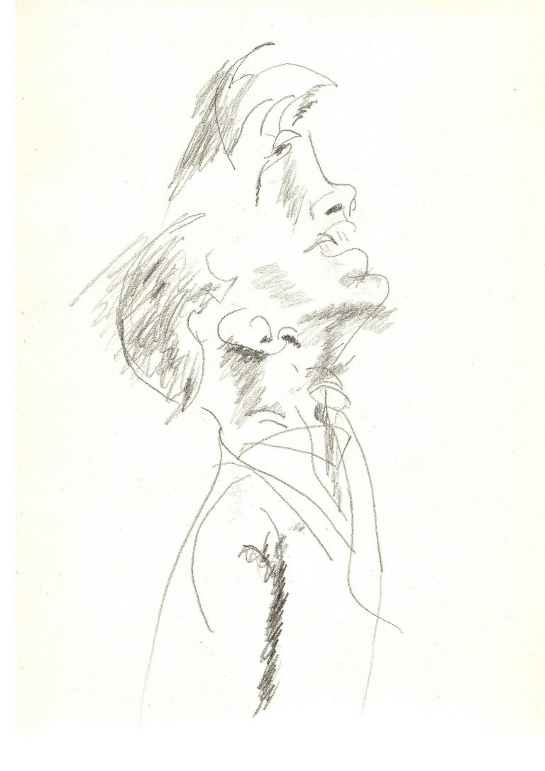 Blindgezeichnetes Porträt eines Mannes